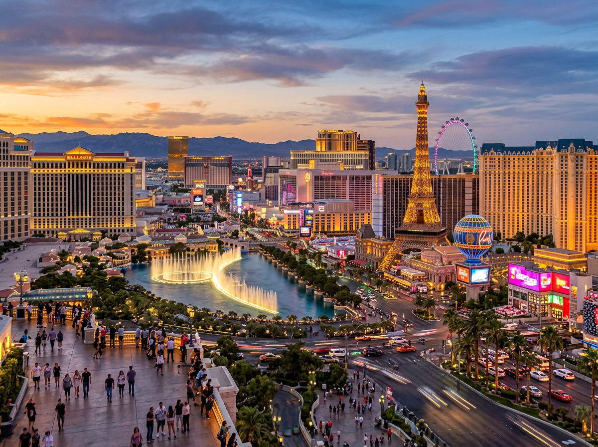 Wide panoramic shot of the residential valley stretching across the Las Vegas metropolitan area
